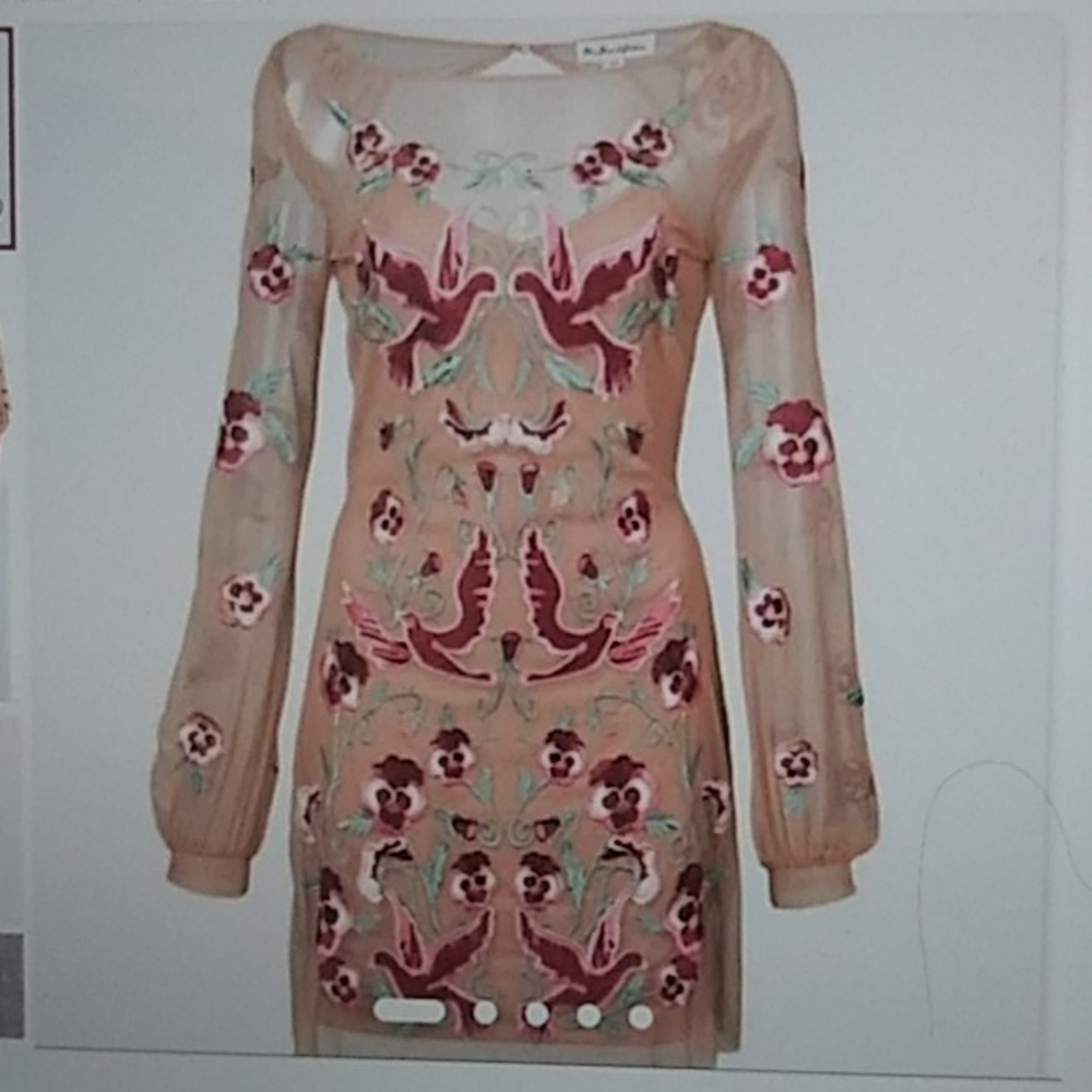 For Love and Lemons dove embroidery mini dress S